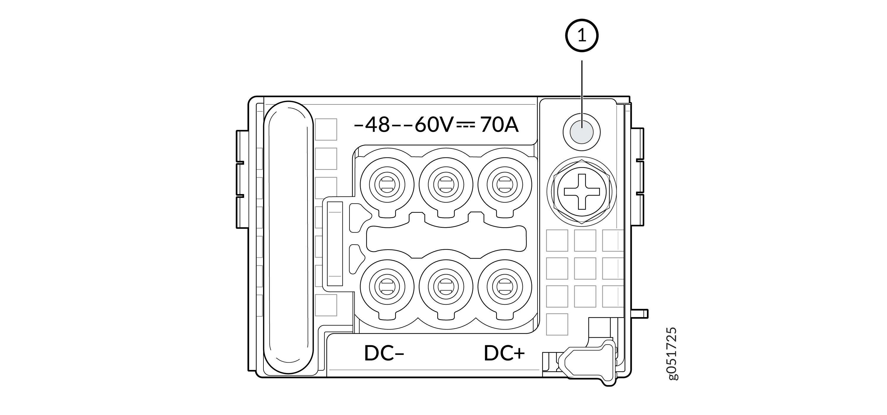 QFX5241-32OD DC PSU LED Location