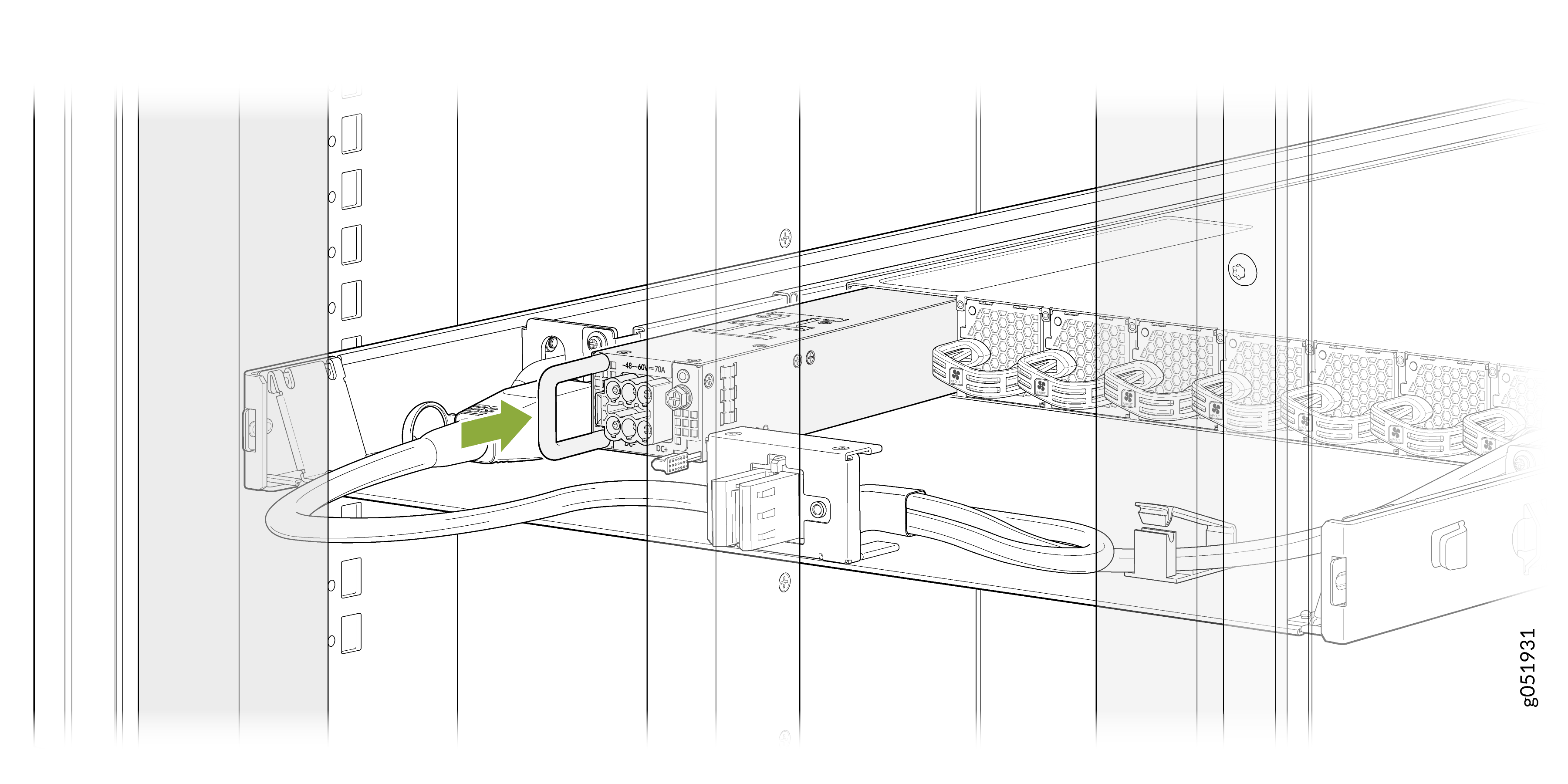 Install the DC PSU in the Operational Switch