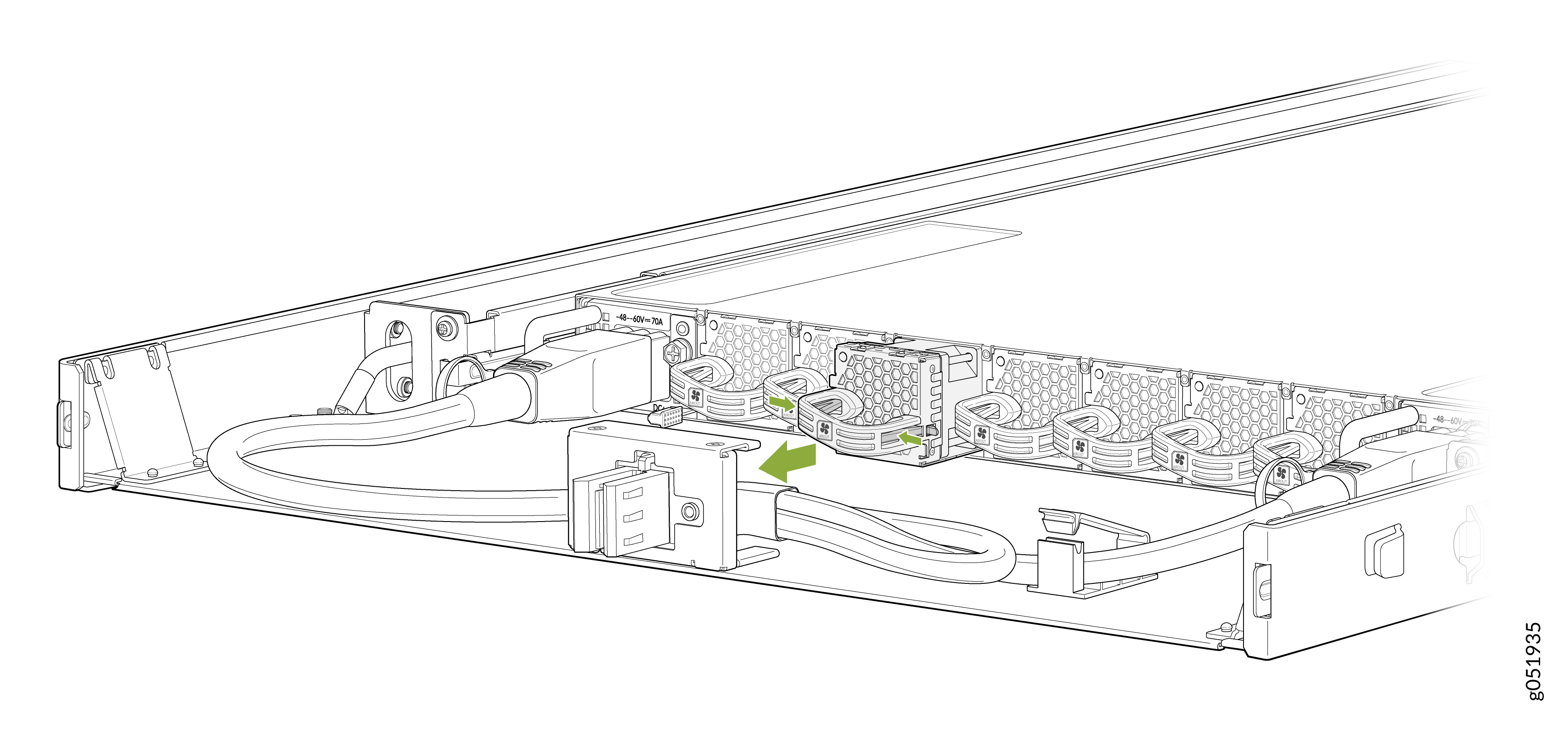 Remove the Fan Module from QFX5241-32OD-DO-T1 Switch While Off-Rack