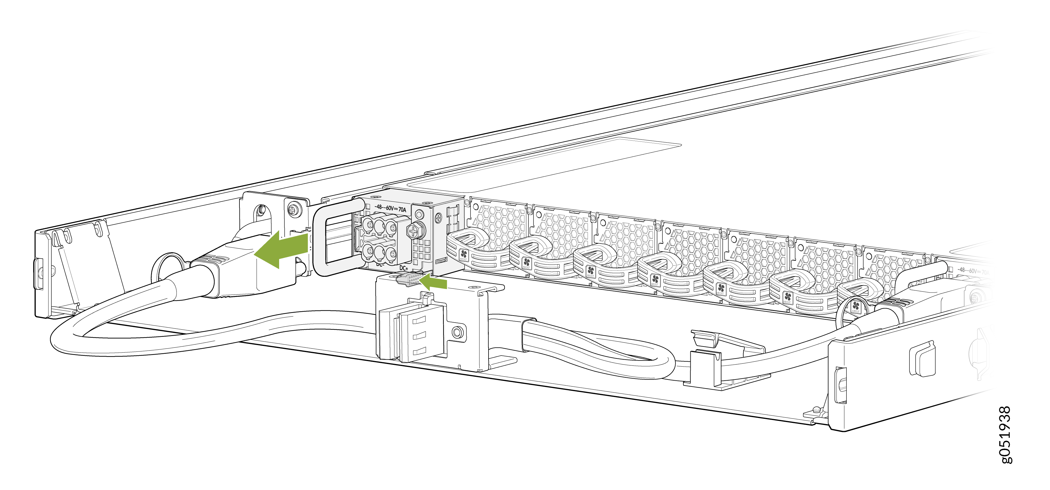 Remove the DC PSU from QFX5241-32OD-DO-T1 Switch