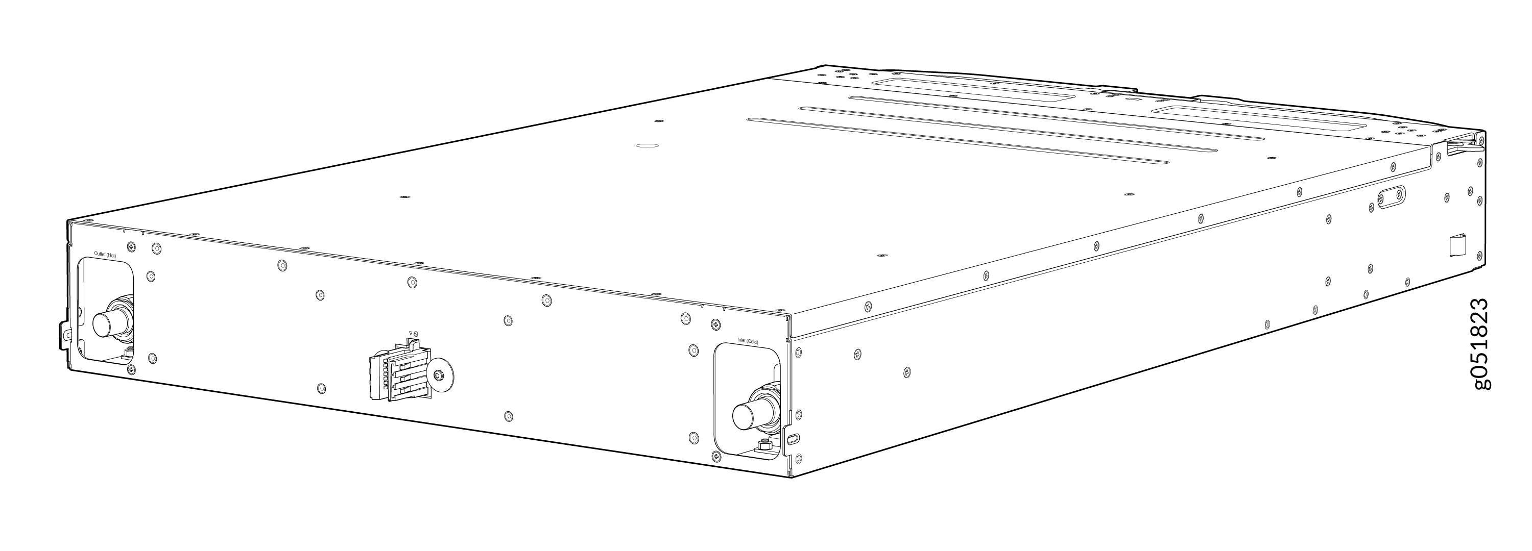 Rear View of the QFX5250 Liquid-Cooled Switch