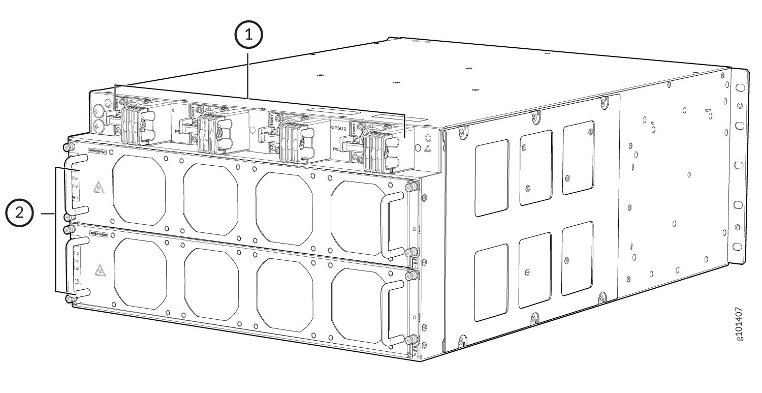 QFX5700 with Power Supplies Installed