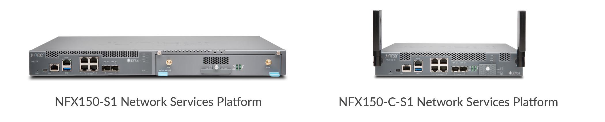 NFX150-S1 and NFX150-C-S1 Network Services Platforms from Juniper Networks for secure, scalable network services.