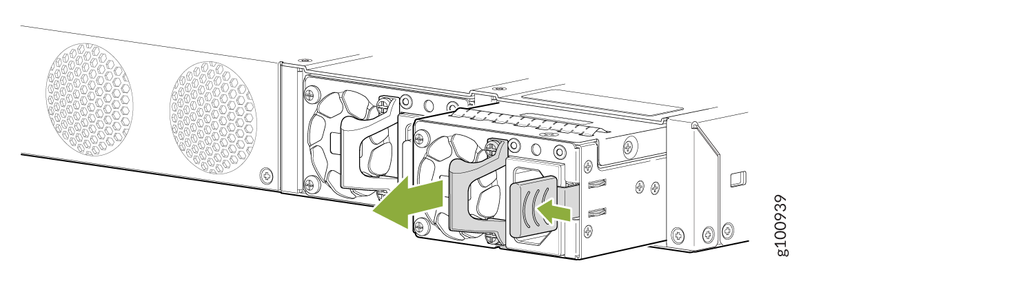 Removing an AC Power Supply from an SRX380 Device