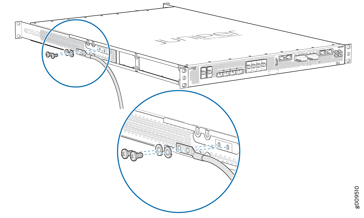 Connecting a Grounding Cable to an SRX4600 Services Gateway