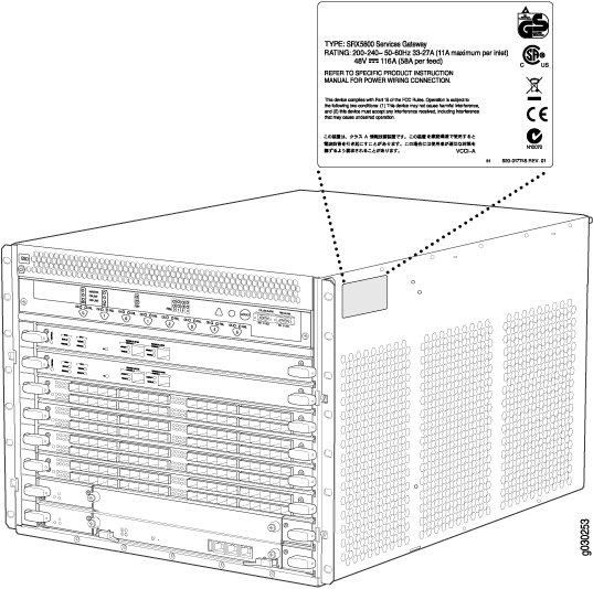 SRX5600 Chassis Serial Number Label