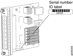 Port Module SRX-IOC-16GE-TX Serial Number Label