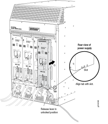Installing a DC Power Supply (Standard Capacity Shown, High-Capacity Similar)