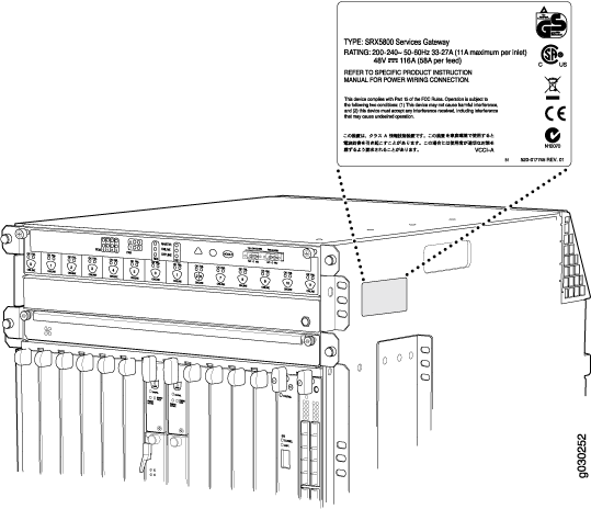 SRX5800 Chassis Serial Number Label