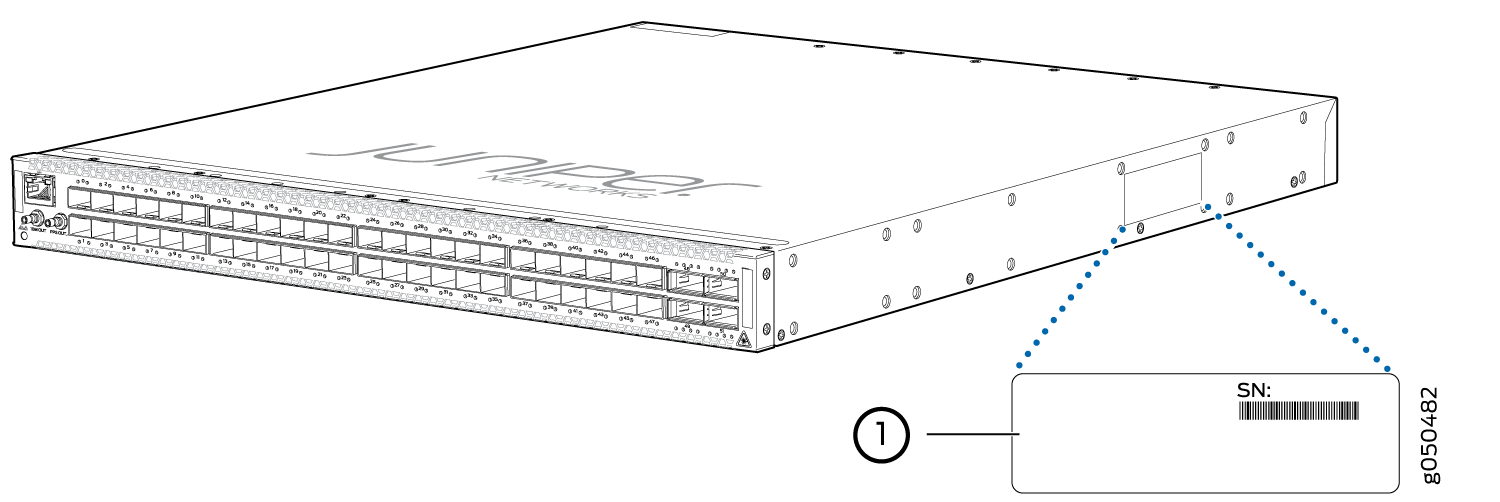 Location of the Serial Number ID Label on a QFX5110