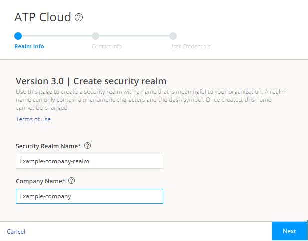 Creating Your Juniper ATP Cloud Realm Name