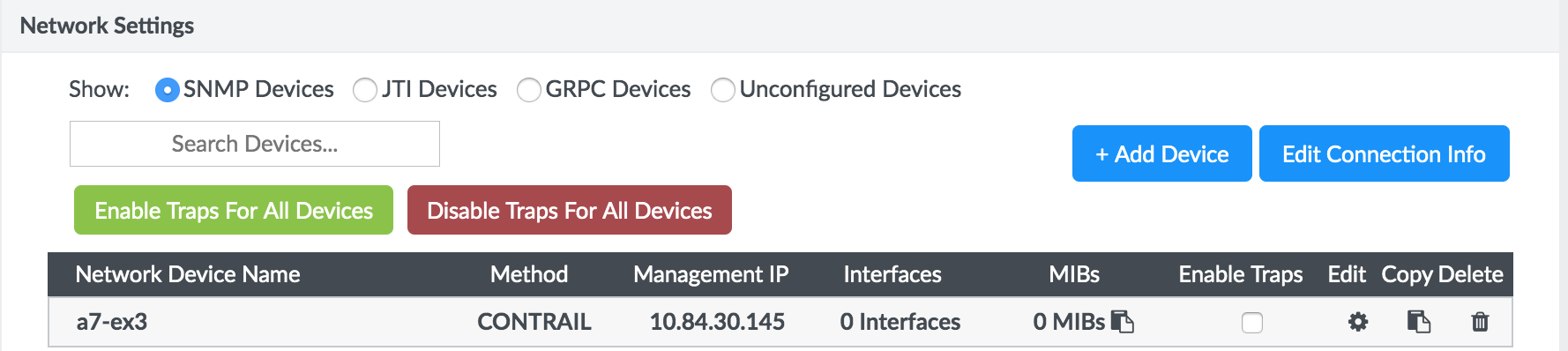 Enable Network Monitoring on Added Network Devices