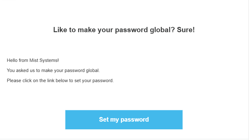E-mail to Set Global Password