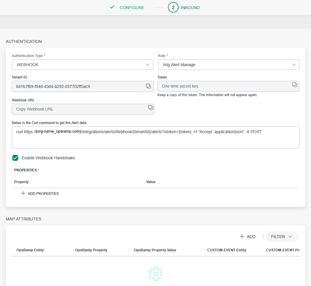 Authentication and token generation for Alerts configuration.