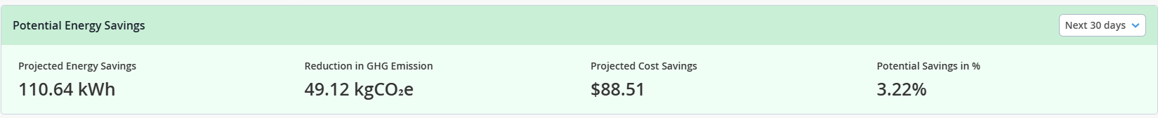 Potential Energy Savings Widget