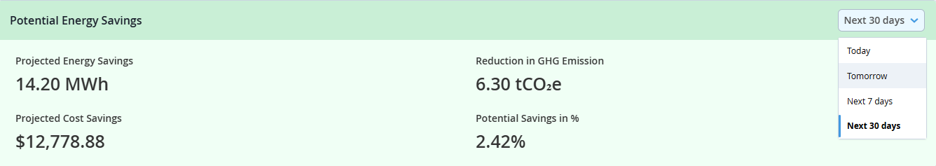 Potential Energy Savings Widget