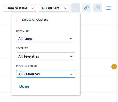 Filters to modify Predictions view.