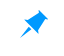 Blue pushpin icon representing pinning or marking.