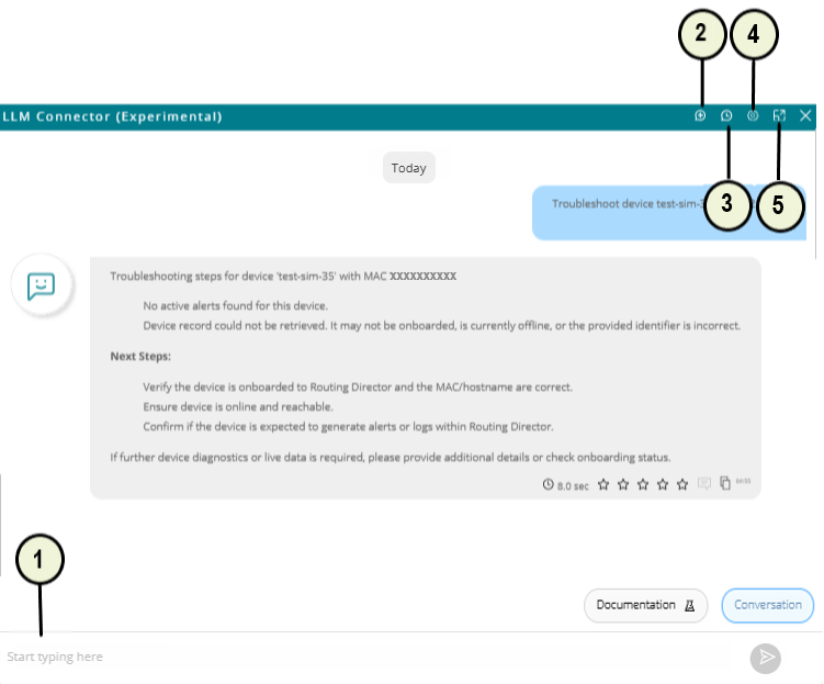 LLM Connector chat window