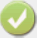 Green circle with white checkmark indicating success or confirmation.