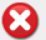 Red circle with white X, representing error or incorrect action.