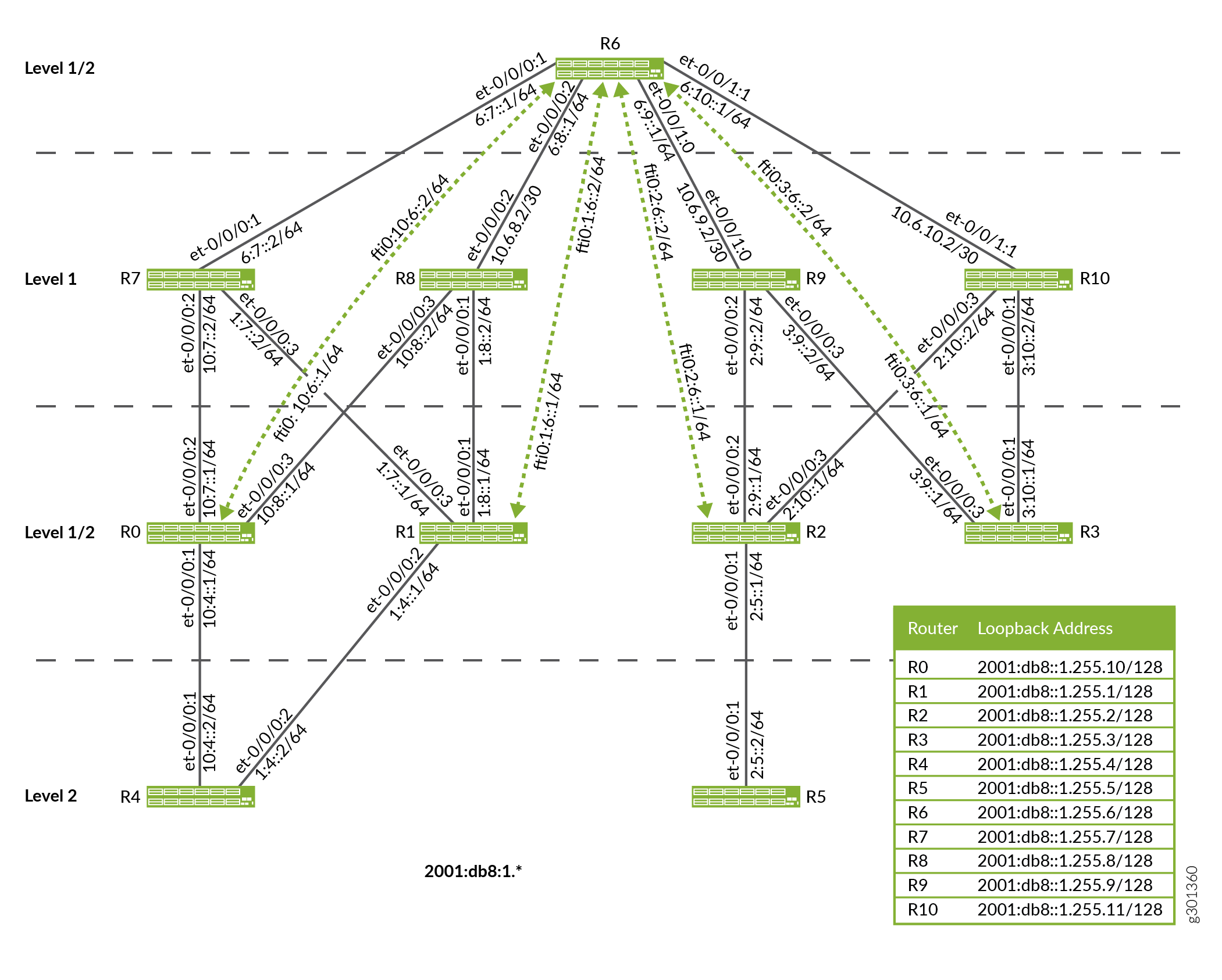 Flood-Reflector Topology for IPv6 addresses