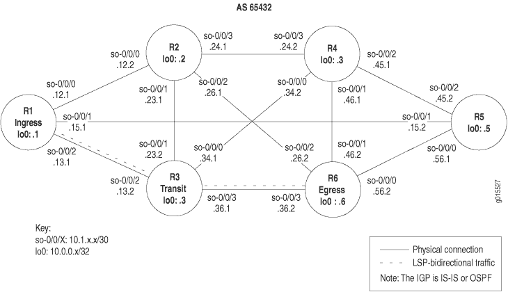 MPLS Topology for Verifying LSP Use