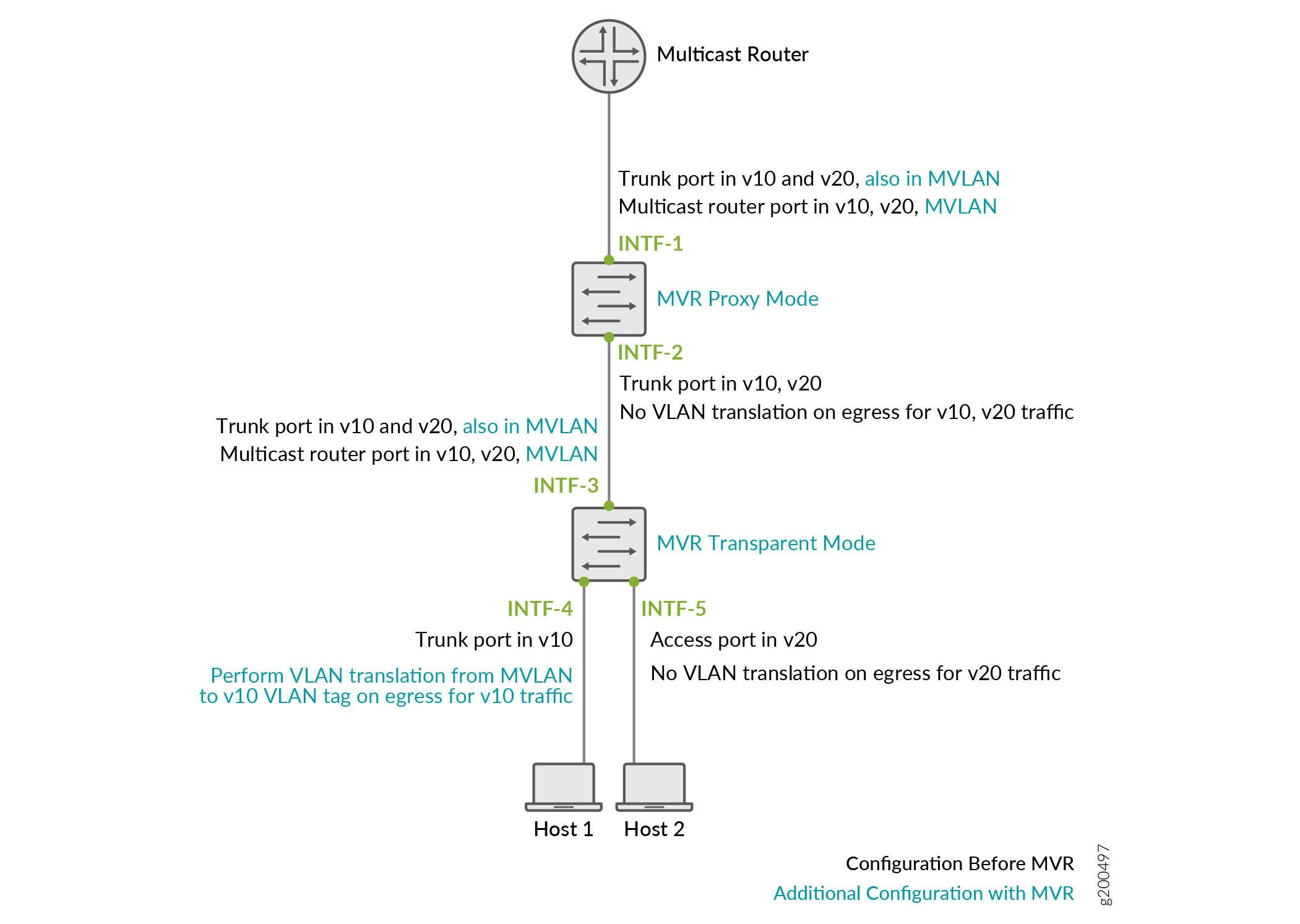 MVR in a Multiple-Tier Access Layer Topology