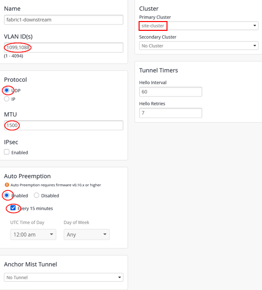 Fabric Tunnel Creation Towards Mist-Edge Clusters