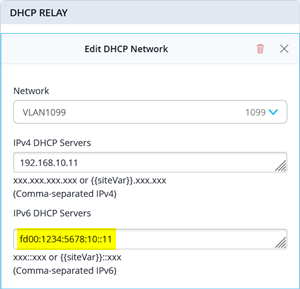 Added IPv6 DHCP-Relay configuration
