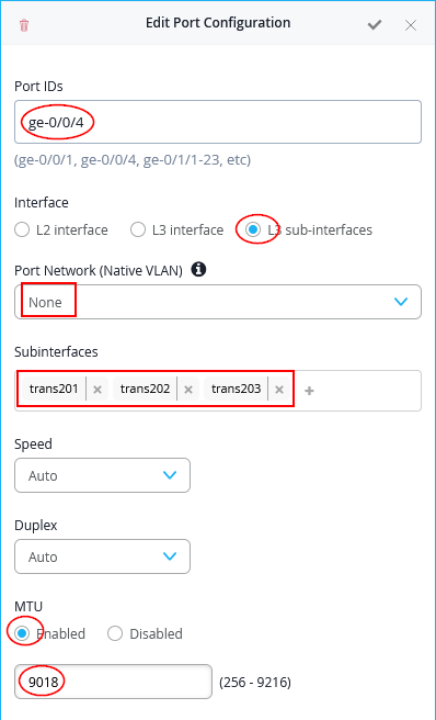 Transport VLANs Port configuration for second WAN-Router