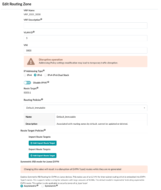 Figure 13: Routing Zone (VRF) for SR-IOV per Tenant