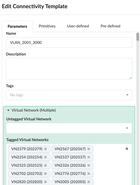 Figure 24: Multiple Vnis Connectivity Template