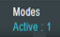 Modes active 1 indicating one active mode in the user interface.