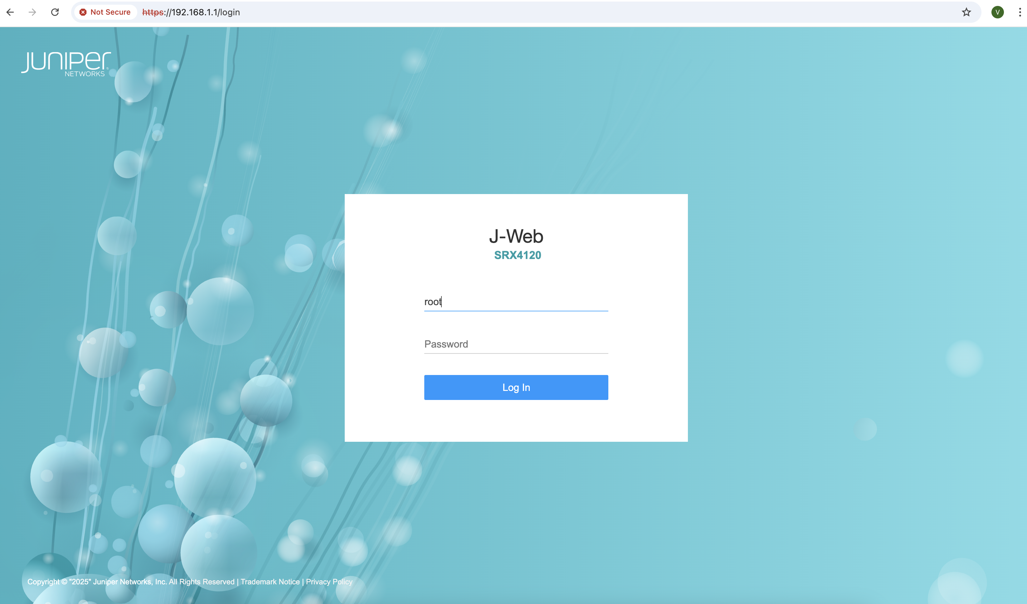 J-Web Login Page