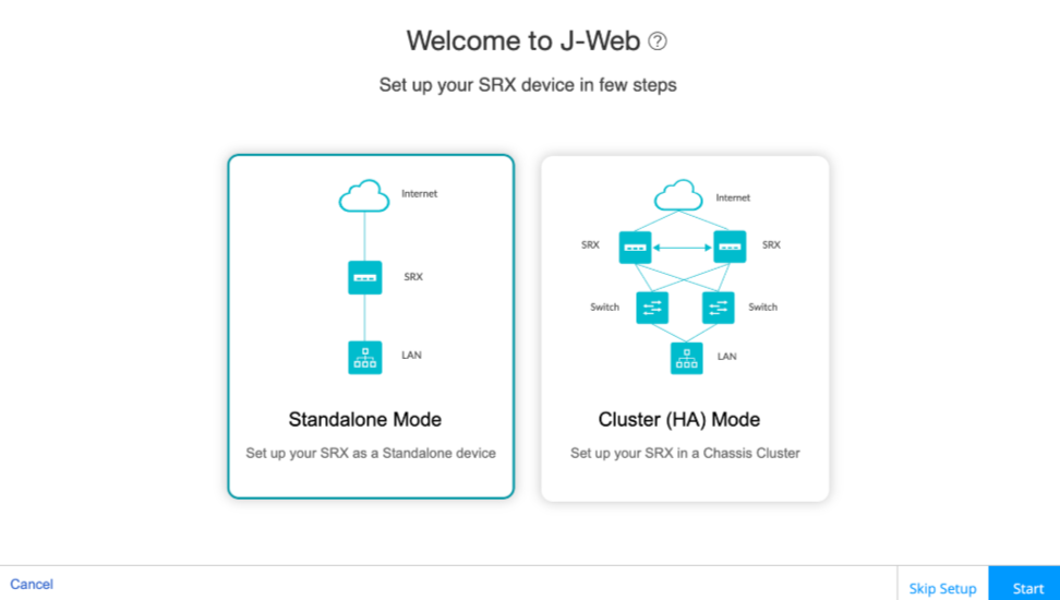J-Web Setup Wizard Page
