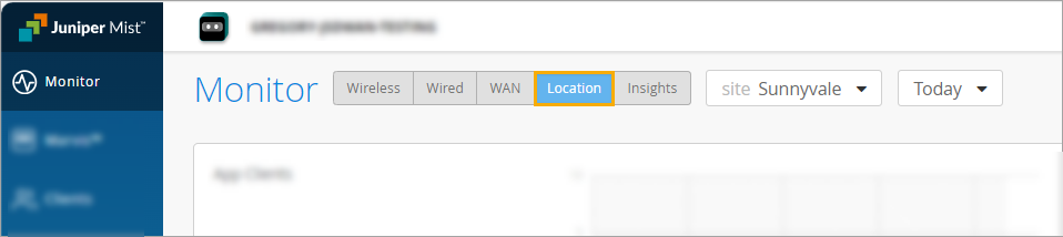 Location Button on the Monitor Page