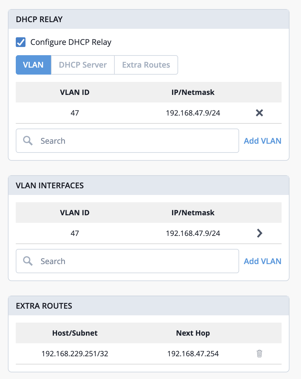 DHCP Relay in Mist Edge Inventory Page