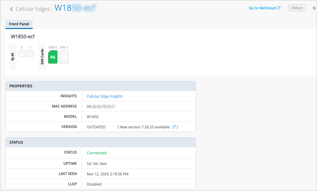 View Cradlepoint Device-Specific Details