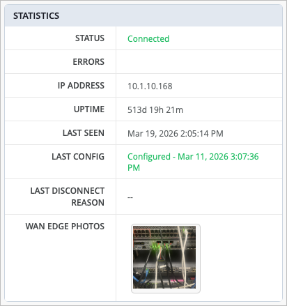 WAN Edge Device Statistics