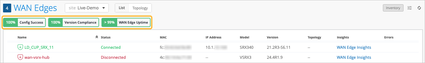 Accessing WAN Edges Page