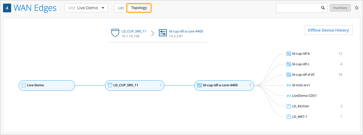 WAN Edges Topology View
