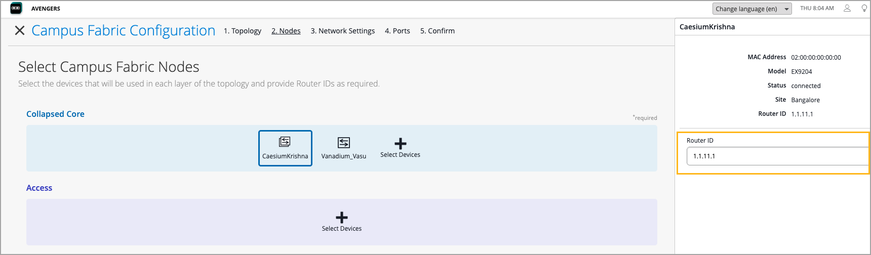 In a campus fabric topology, can I manually assign a router ID to each switch?