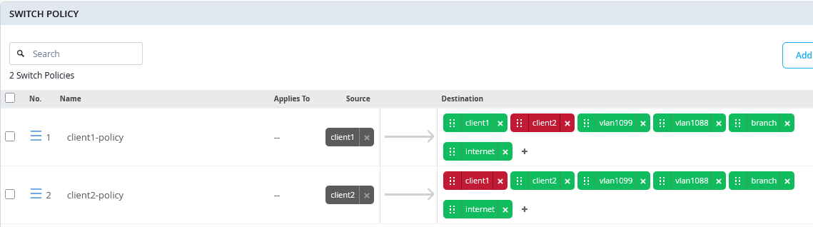 Disallow Traffic Between GBP 100 and 200 Tag Clients in Same VLAN