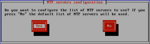 Prompt for Configuring the NTP Servers
