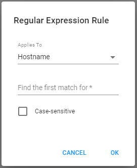Regular Expression Rule Window
