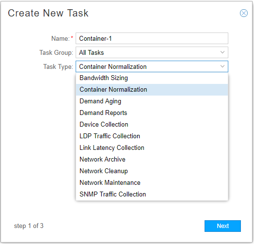 Create New Task Window
