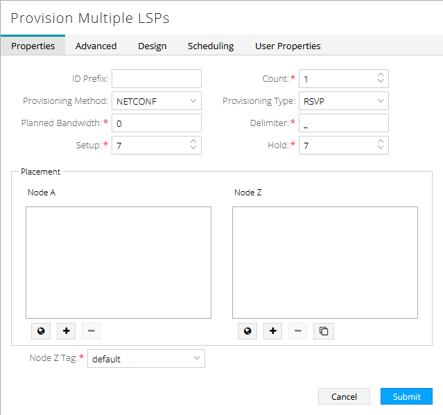 Provision Multiple LSPs