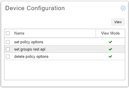 Device Configuration Window in View Mode