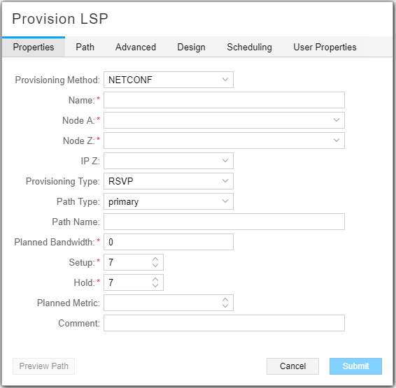 Provision LSP Window